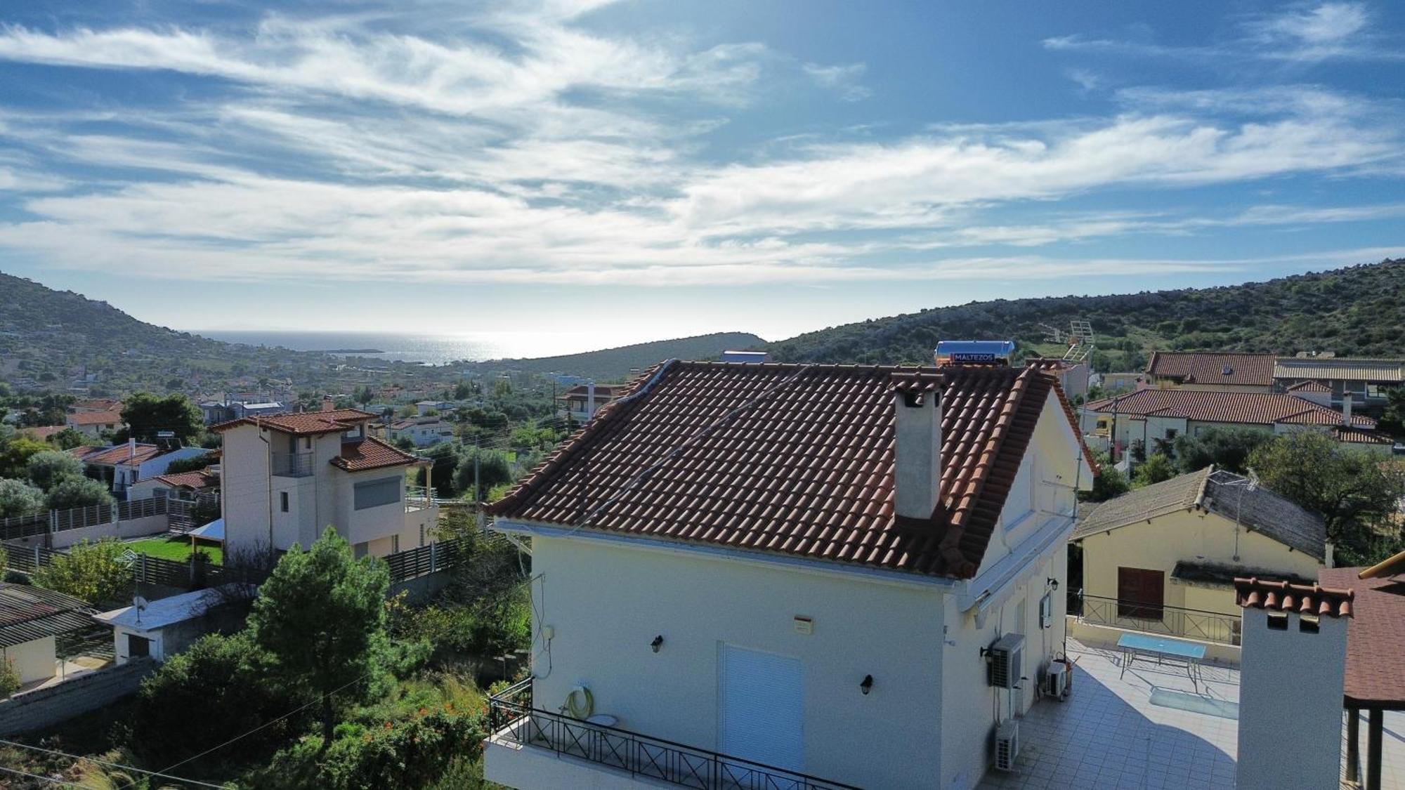 Beautiful Maisonette With A View To The Mountains And The Sea Agia Marina  Eksteriør billede